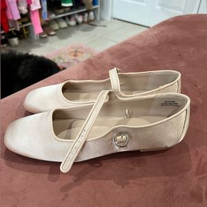 Satin pink ballet flats